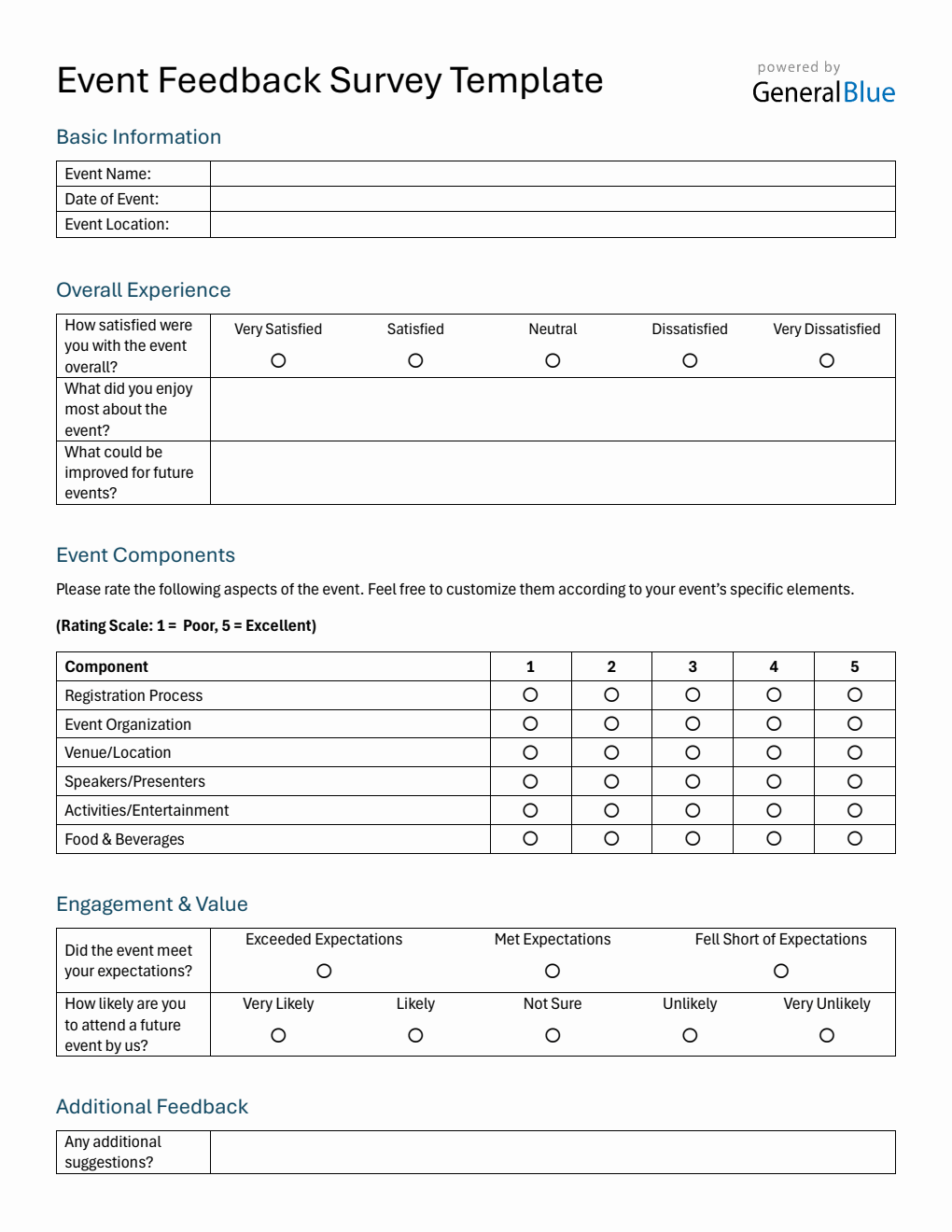 Printable Event Feedback Form (PDF)